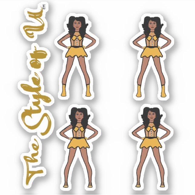 Stickers Majorette / Danseuse Pin d'or (Devant)