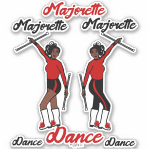 Stickers Majorette (Rouge Noir)