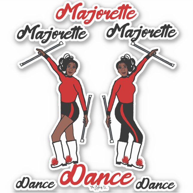 Stickers Majorette (Rouge Noir) (Devant)