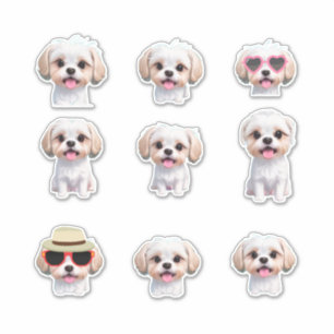 Stickers Maltais Marionnettes adorables