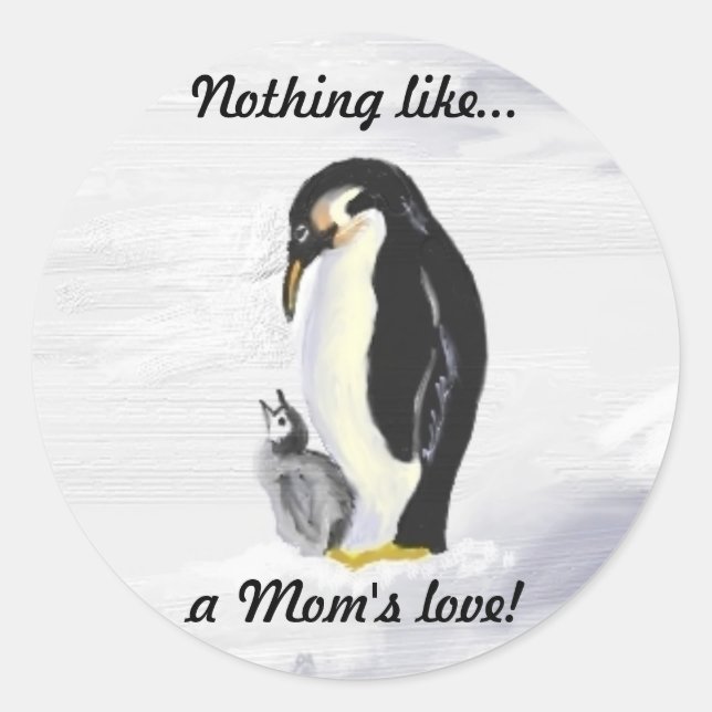 Stickers maman et bébé pingouin (Devant)