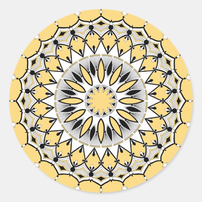 Stickers Mandala Jaune (Design 1) (Devant)