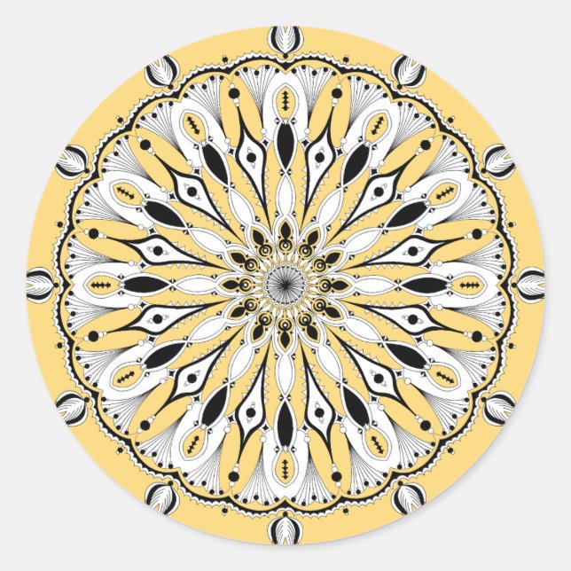 Stickers Mandala Jaune (Design 2) (Devant)