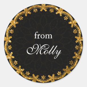 Stickers Mandala minimalistes Black & Gold Circle