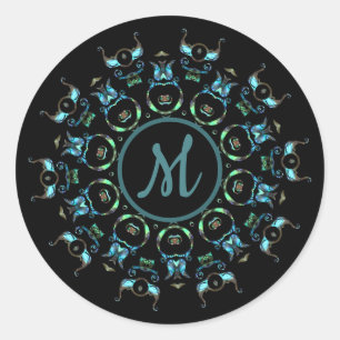 Stickers Mandala Monogram Turquoise Pearl