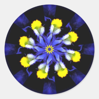 Stickers Mandala Pansy Blue & Yellow