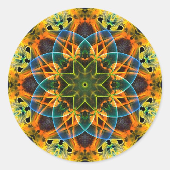 Stickers Mandala Psychedelic Rêve Coloré (Devant)