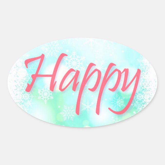 Stickers Mantra Joyeux, Sain, Sage, Riches (Devant)