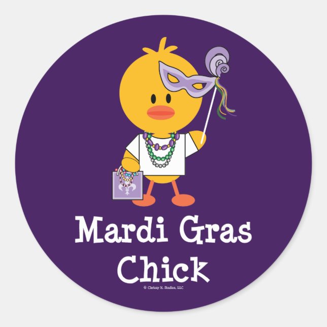 Stickers Mardi Gras Chick (Devant)