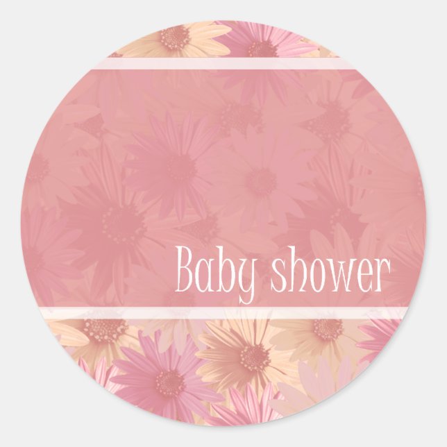 stickers marguerite rose baby shower (Devant)