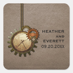 Stickers Mariage à l'Horloge vintage, Mocha