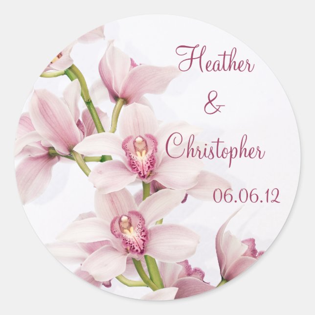 Stickers Mariage à l'orchidée rose Cymbidium (Devant)