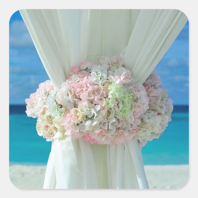 Stickers Mariage à thème Plage Rideau de Flore (Devant)