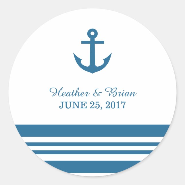 Stickers Mariage Ancre nautique (Devant)