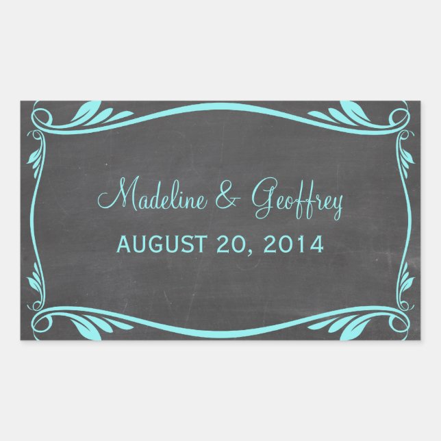 Stickers Mariage Aqua Flourish Chalkboard (Devant)