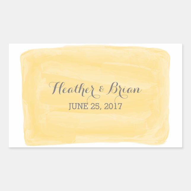 Stickers Mariage Aquarelle Jaune (Devant)