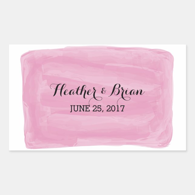 Stickers Mariage Aquarelle Rose (Devant)