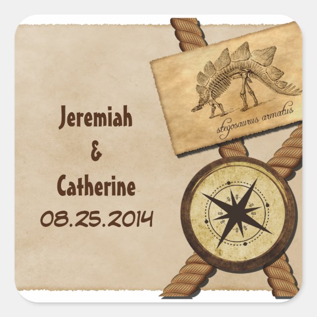 Stickers Mariage Aventure vintage (Devant)