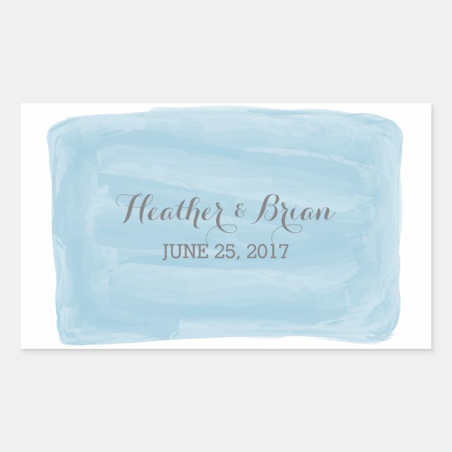 Stickers mariage bleu aquarelle (Devant)
