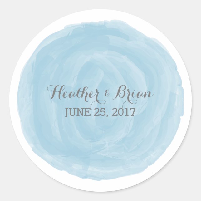 Stickers mariage bleu-rond (Devant)