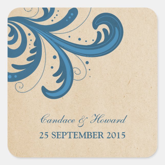 Stickers mariage Blue Stylish (Devant)