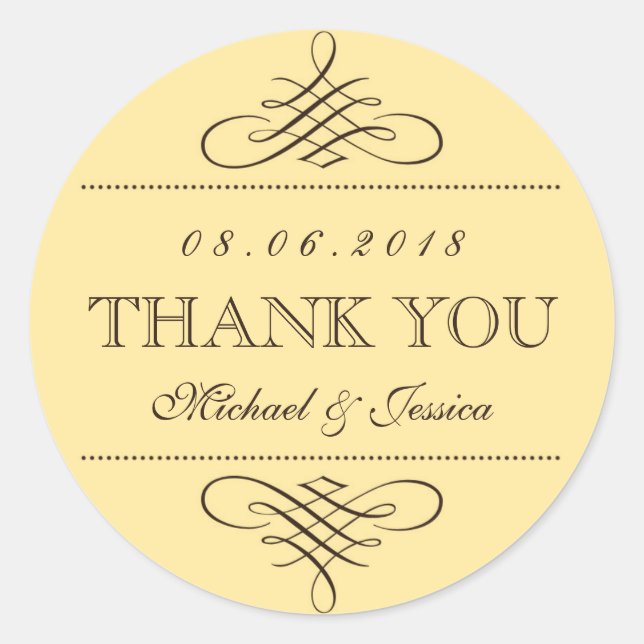 Stickers Mariage Brown Jaune (Devant)