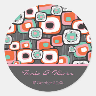Stickers Mariage Carré Fun Sushi Retro