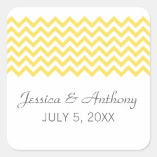 Stickers Mariage Chevron simple Jaune