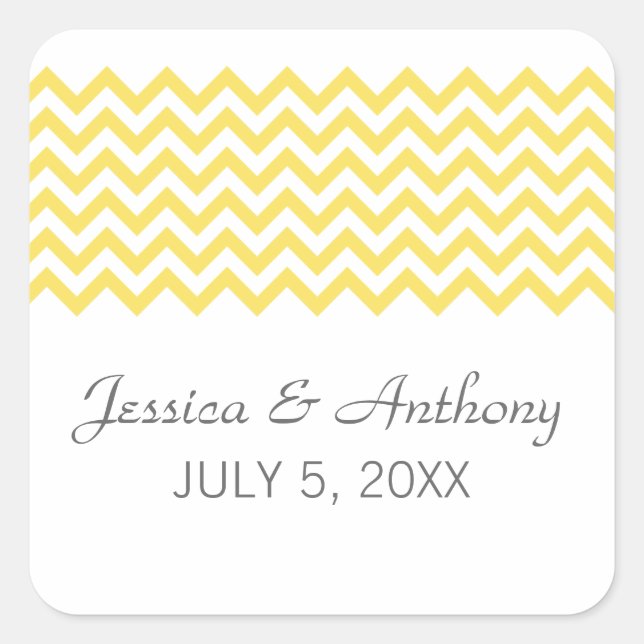 Stickers Mariage Chevron simple Jaune (Devant)