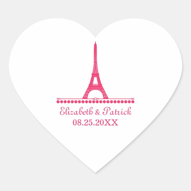 Stickers Mariage Chic Parisien, Rose (Devant)