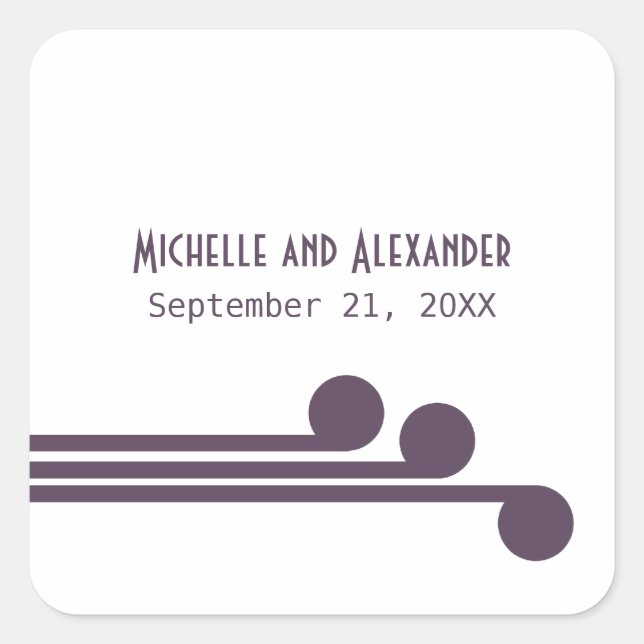 Stickers Mariage Chic Purple Simple Déco (Devant)