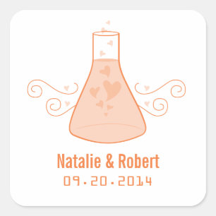 Stickers Mariage Chimie Douce Orange