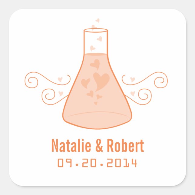 Stickers Mariage Chimie Douce Orange (Devant)