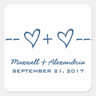 Stickers Mariage Coeur Bleu