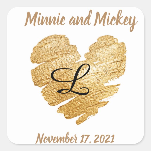 Stickers Mariage Coeur Monogramme (Devant)