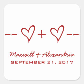 Stickers Mariage Coeur Rouge