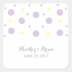 Stickers Mariage Confetti Jaune Violet