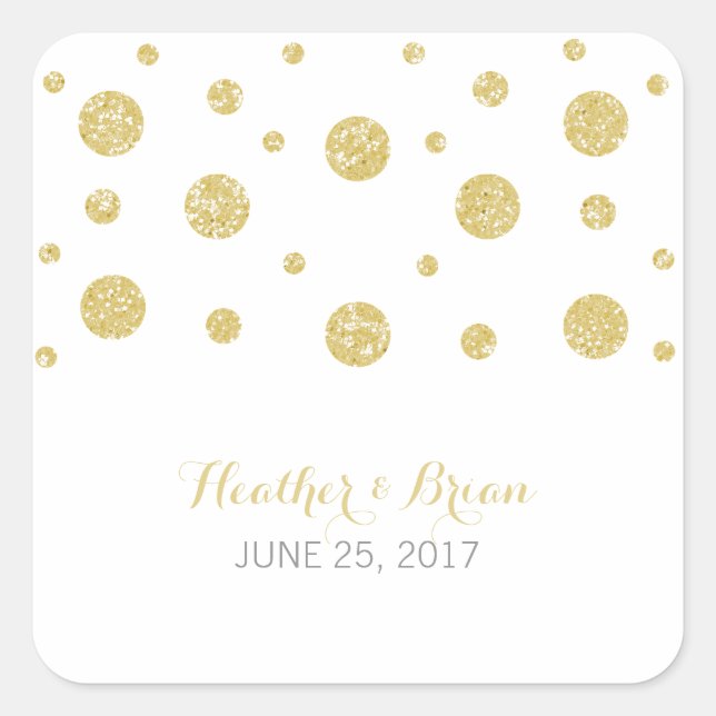 Stickers Mariage Confetti Parties scintillant Or (Devant)