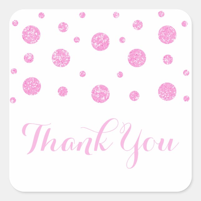 Stickers Mariage Confetti Parties scintillant rose (Devant)