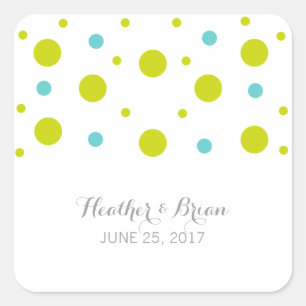 Stickers Mariage Confetti Turquoise Vert