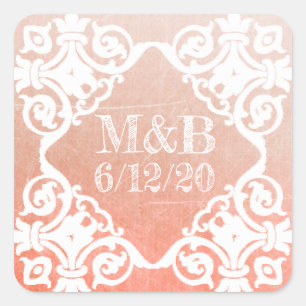 Stickers Mariage Cora personnalisé Date & Initiale