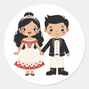 Stickers Mariage Couple Cute
