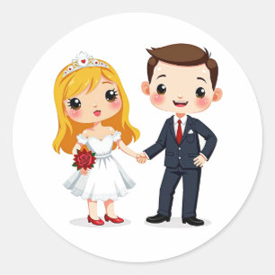 Stickers Mariage Couple Cute