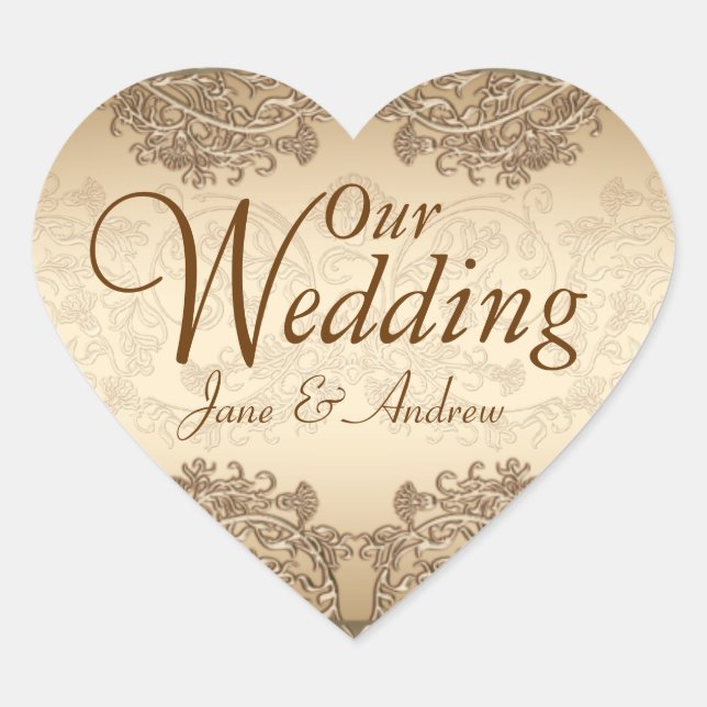 Stickers Mariage damassé vintages (Devant)
