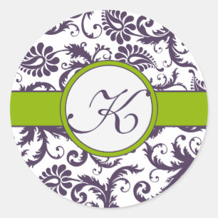 Stickers Mariage damassé violet Apple Green & Lapi