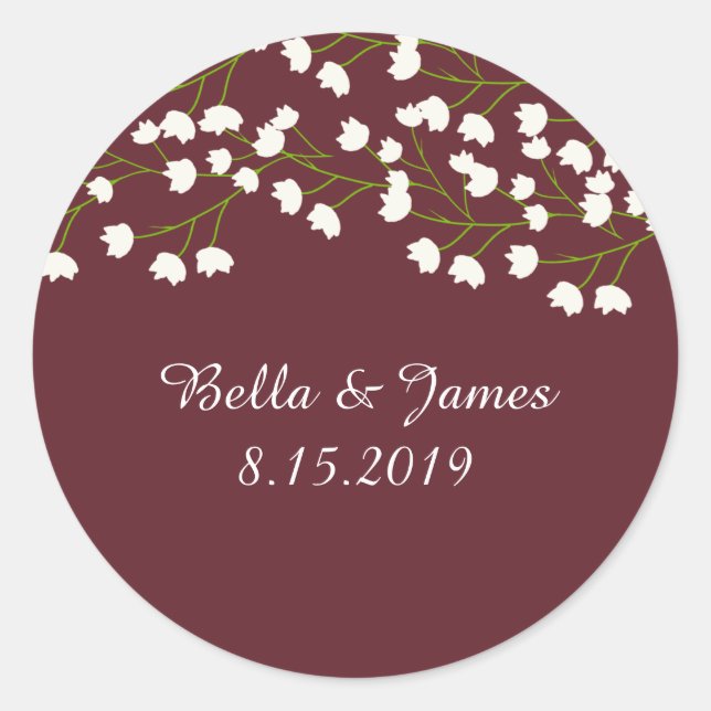 Stickers Mariage de Burgundy Plum Baby's (Devant)