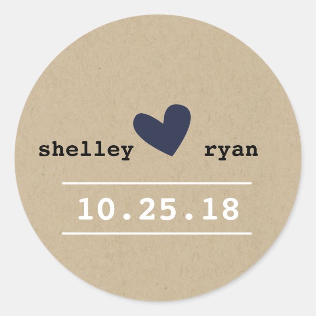 Stickers Mariage de coeur simple (Devant)