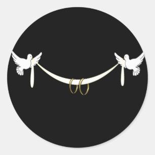 Stickers Mariage de colombes blanches