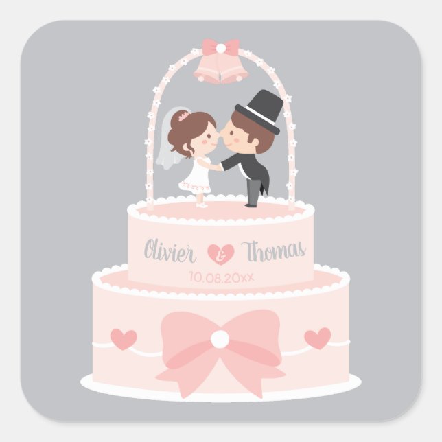 Stickers Mariage de décoration pour mariée et cham (Devant)