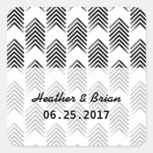 Stickers Mariage de flèches tribales en noir blanc